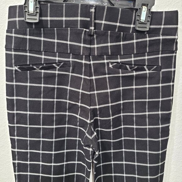 Womens Active USA Black & White Plaid Checkered Pull-on Pants Size M - Picture 7 of 13